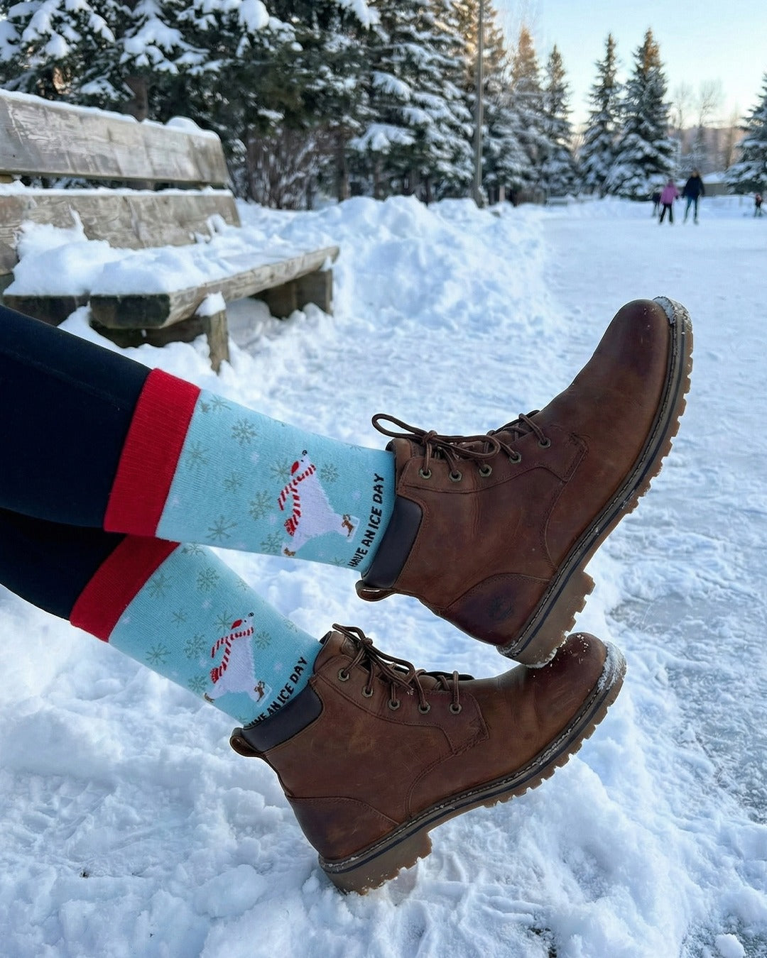 Chaussettes "Passe une bonne journée givrée" – Édition Humour Hivernal